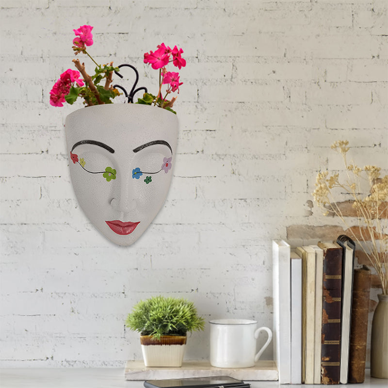 Resin Goddess Human Face Flower Pot