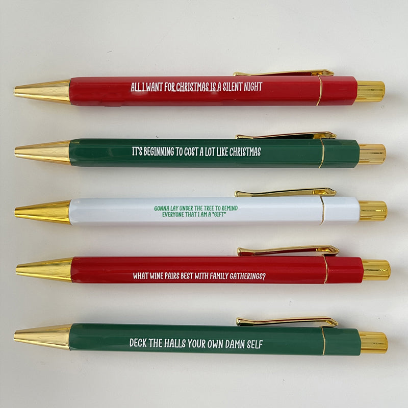 Christmas Color Coordinated Signature Pen Set (5 pcs)