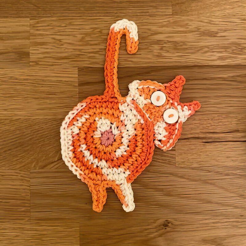🐱Funny Cat Butt Coasters Cat Butt Cup Mat Knitted Gift for Cat Fans