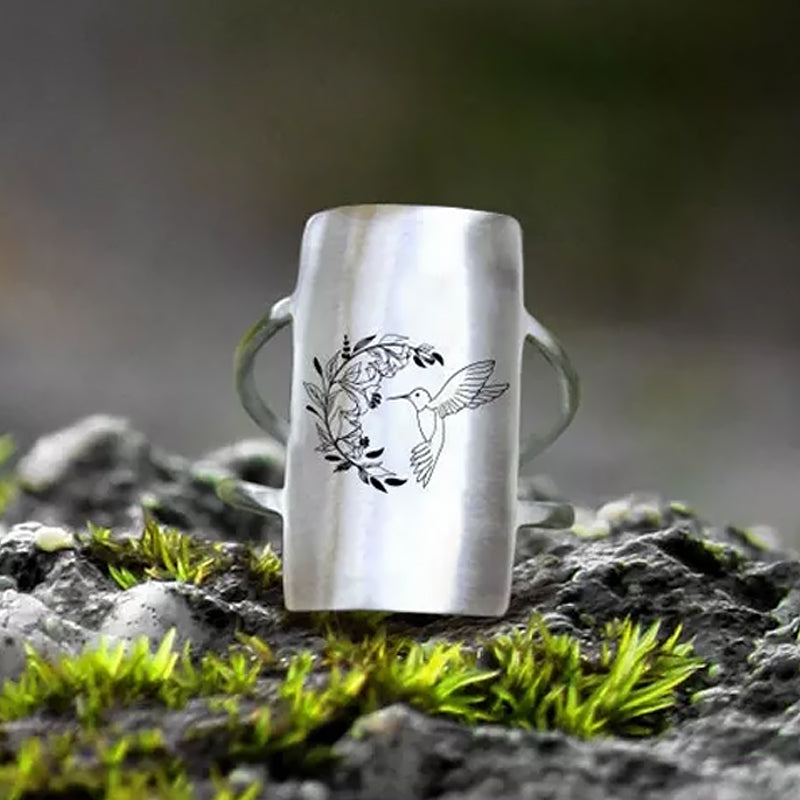 925 Sterling Silver Hummingbird Ring - Gift For Animal Lover