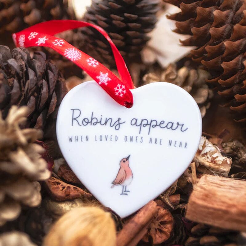 Christmas Ceramic Heart Hanging Ornament