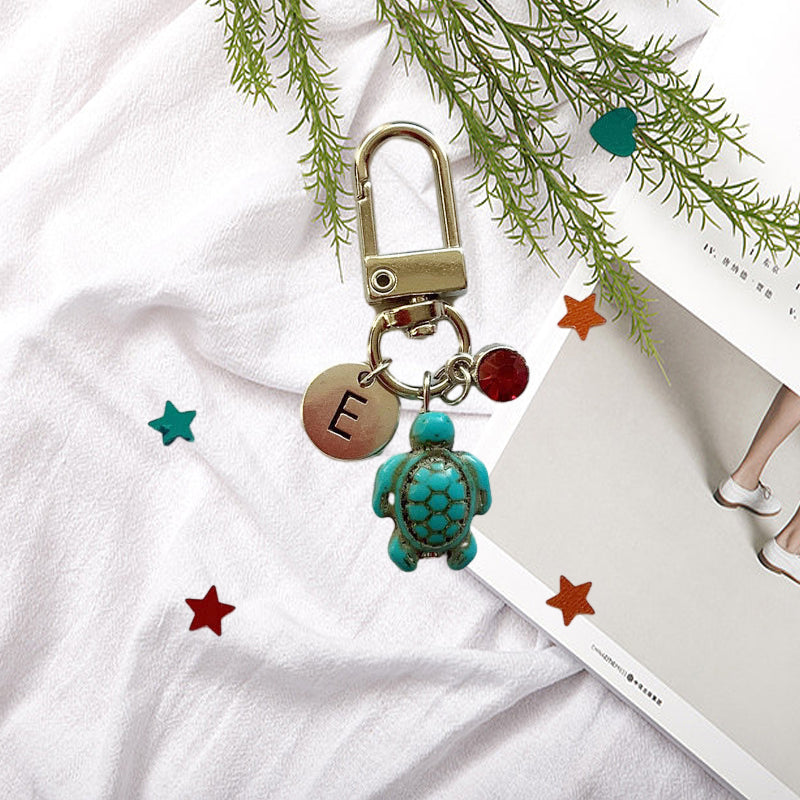 Travel Turtle Keychain, Personalised Keyring Gift