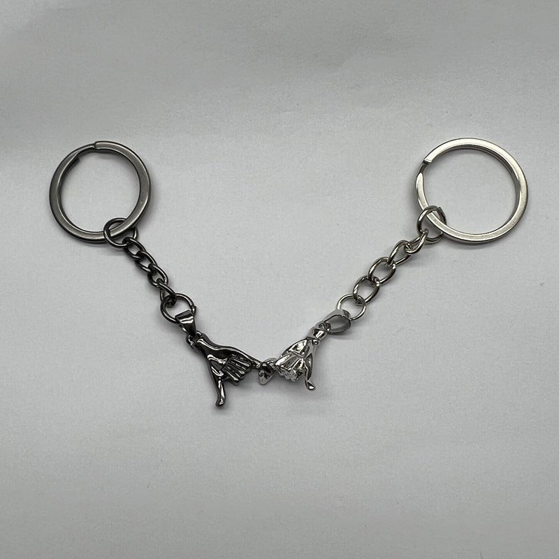 Promise Never to Be Apart Pull Hook Finger Couple Matching Keychains
