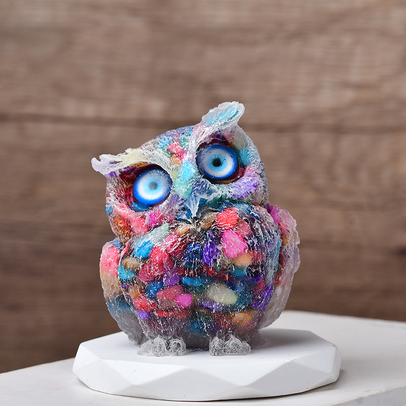 🦉Natural Crystal Gemstone Owl Ornament Home Decor