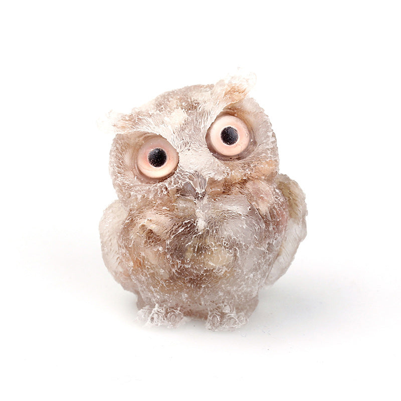 🦉Natural Crystal Gemstone Owl Ornament Home Decor