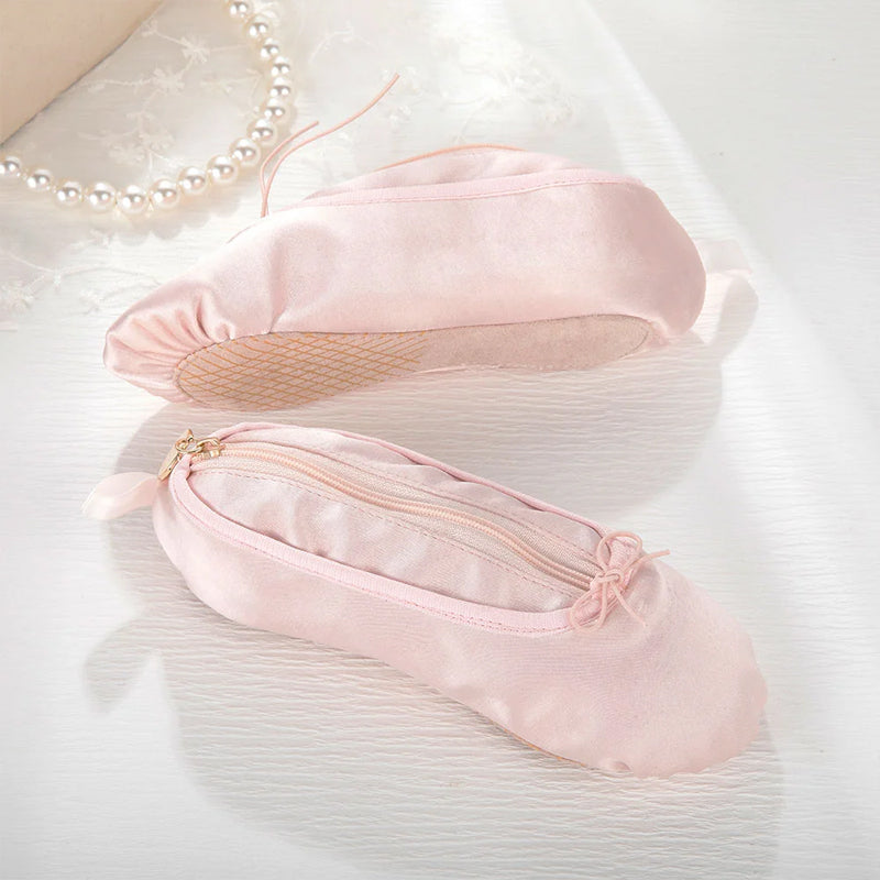 Personalized Pink Ballet Shoe Style Makeup Bag