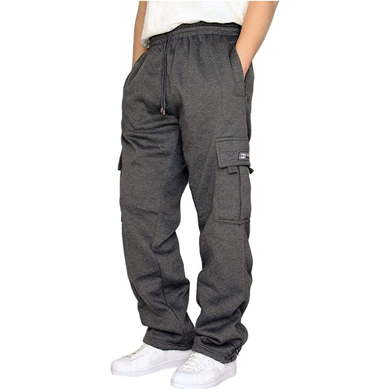 Men's Cargo Sweatpants with Pockets Casual Solid Loose Sports Trousers