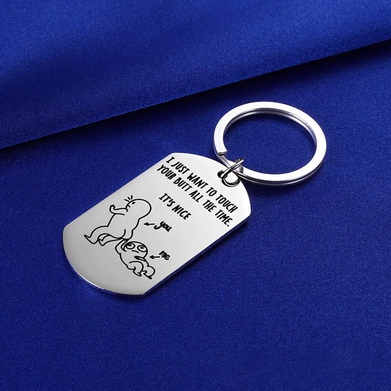 Stainless Steel Funny Spoof Keychain Naughty Love Gift