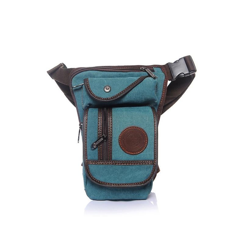 Casual Canvas Waist Bag, Full Fanny Pack Multi-Pocket Belt Bag Unisex