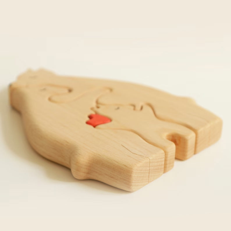 DIY Wooden Family Hug Puzzle Ornament - Warm Gift