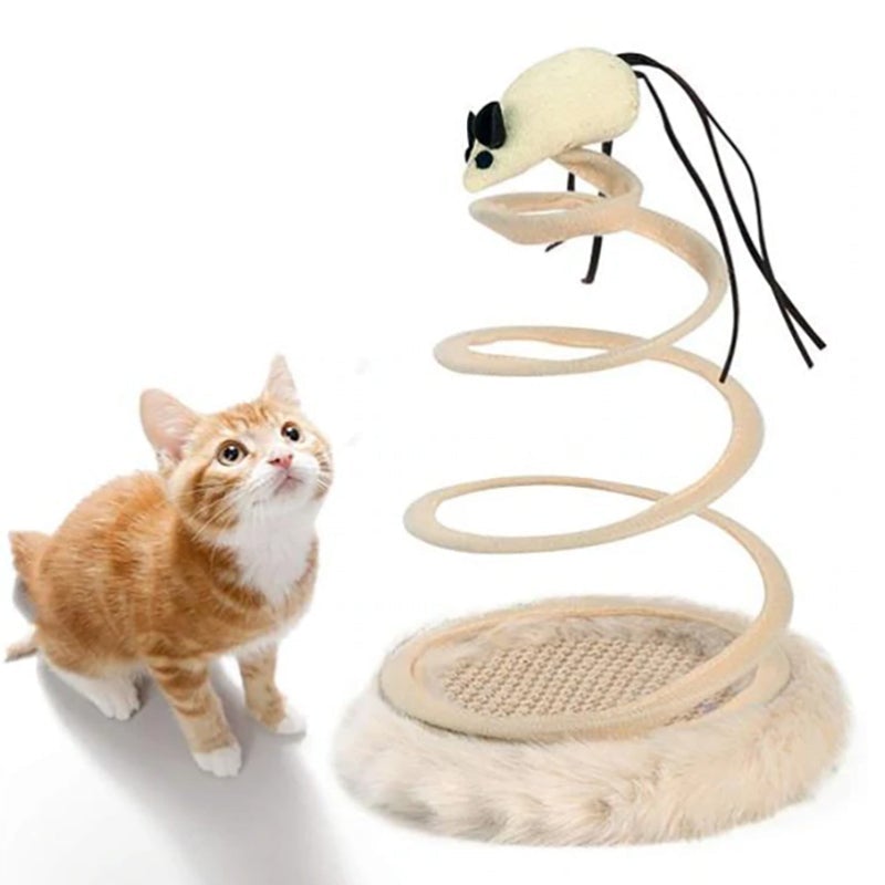 Simulation Mouse Plush Spiral Steel Wire Spring Disc Toy
