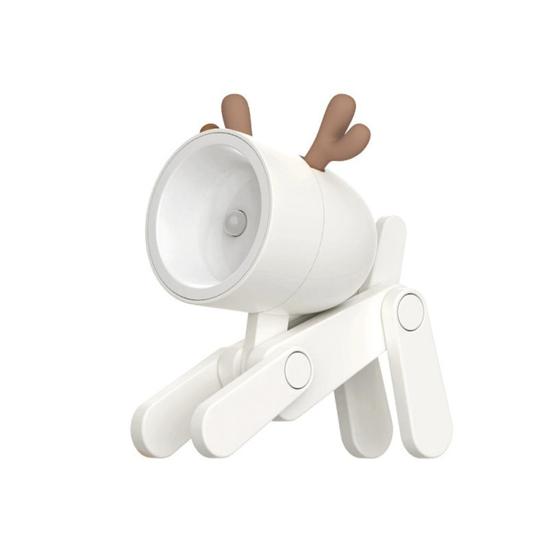 Mini LED Cute Cartoon Animals Puppy Deer Night Light, Adjustable Small Phone Holder Desk Lamp