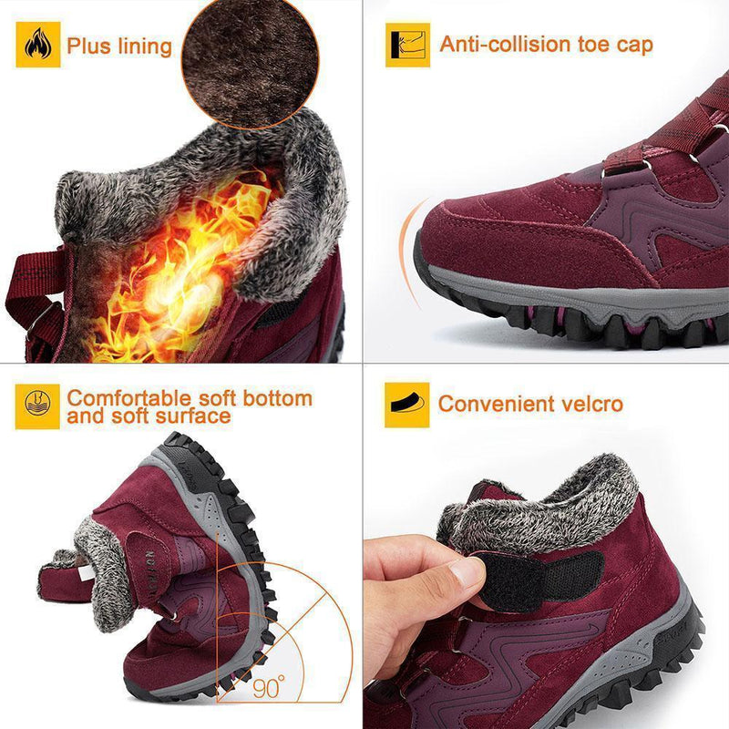 Couple Winter Warm Fur Lining Snow Shoes Unisex Thermal Boots