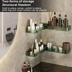 Multifunctional wall-mounted U-shaped rotating storage corner shelf