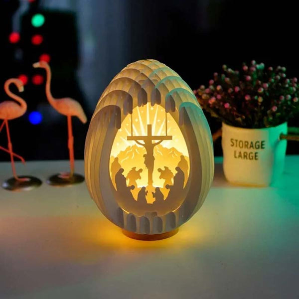 Easter 3D Paper Desk Lamp with Luminous Base