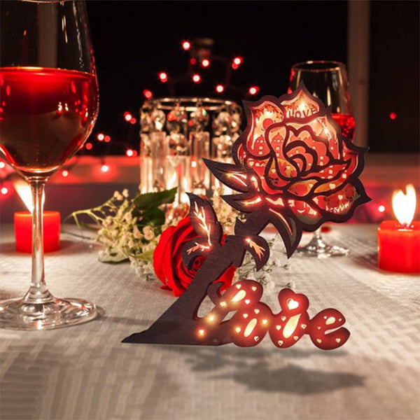 Valentine's Day 3D Wooden Carving Ornaments