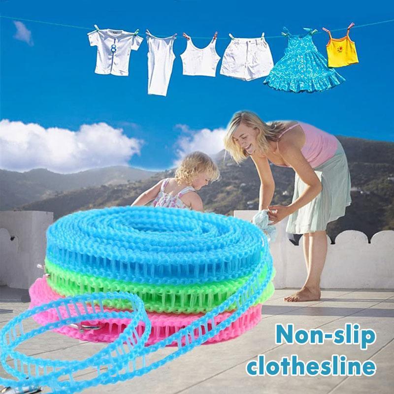 Portable Windproof Non-Slip Clothesline for Outdoor & Home