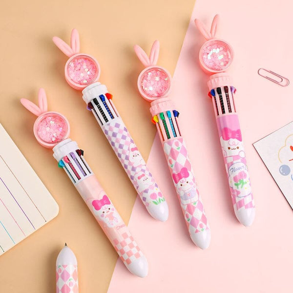 🐰10 Colors Cartoon Rabbit Ballpoint Pens