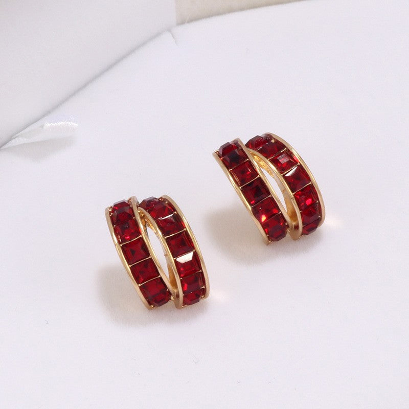 Simple C-shaped Diamond Earrings
