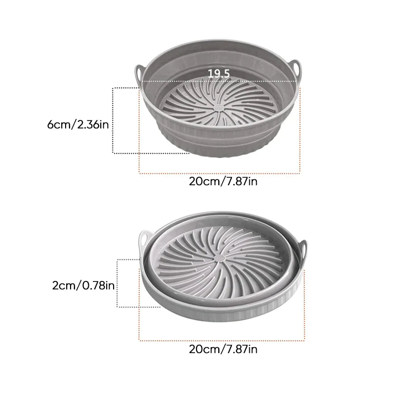 Air Fryer Silicone Grill Pan Reusable Baking Tray