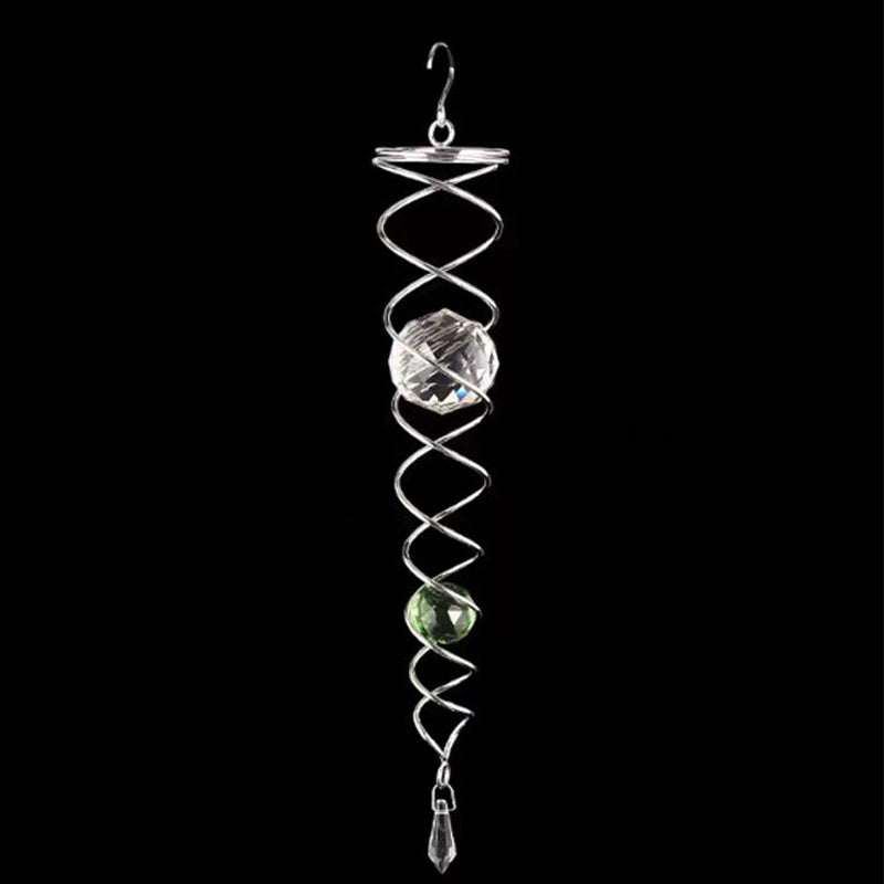 Wind Chimes Decor Crystal Gazing Ball Spiral Tail Wind Spinner Stabilizer