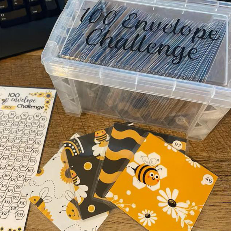 100 Envelope Challenge Box Set for Budgeting Planner & Saving, Easy & Fun Way to Save