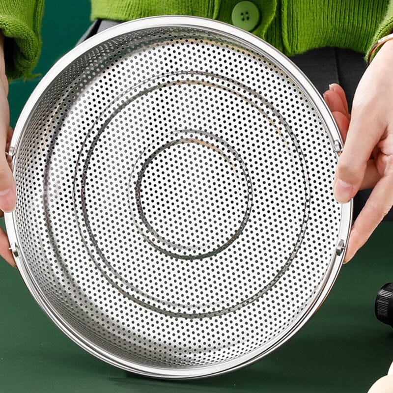 Multi-function Stainless Steel Steamer Drain Basket with Handle
