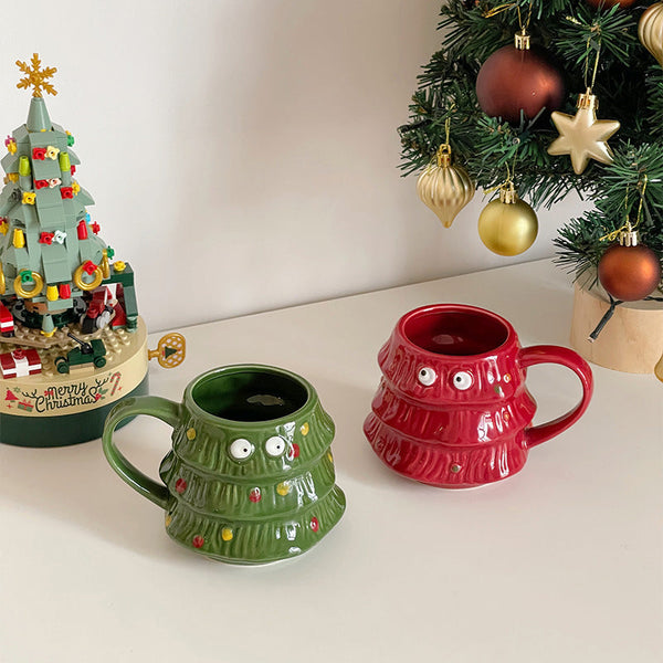 Creative Big Eyes Christmas Tree Mug