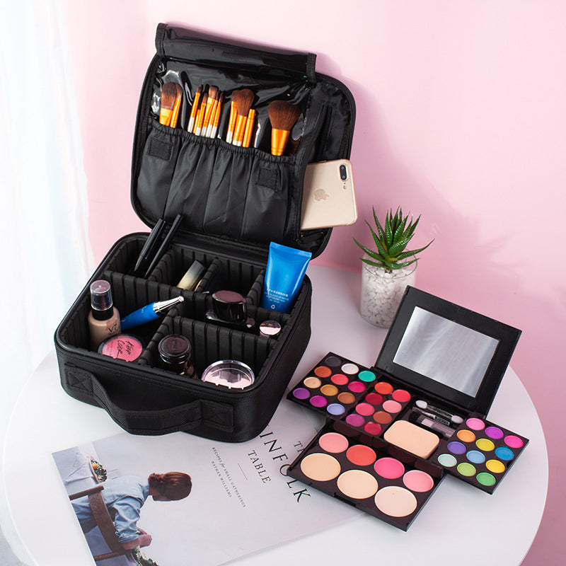 Makeup Cosmetic Storage Case with Adjustable Compartment