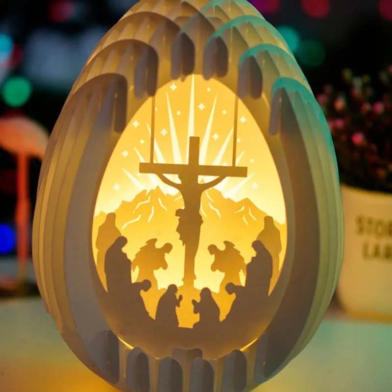 Easter 3D Paper Desk Lamp with Luminous Base