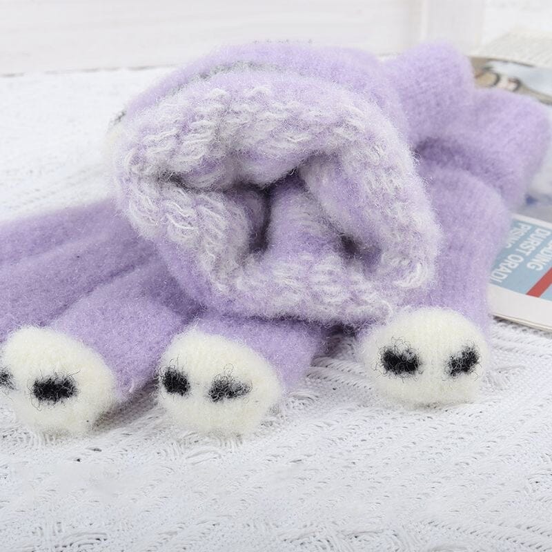 Cute Wool Knitted Gloves
