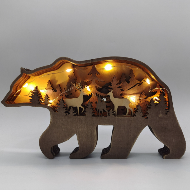 3D Creative Wooden Animal Carving Handcraft Gift