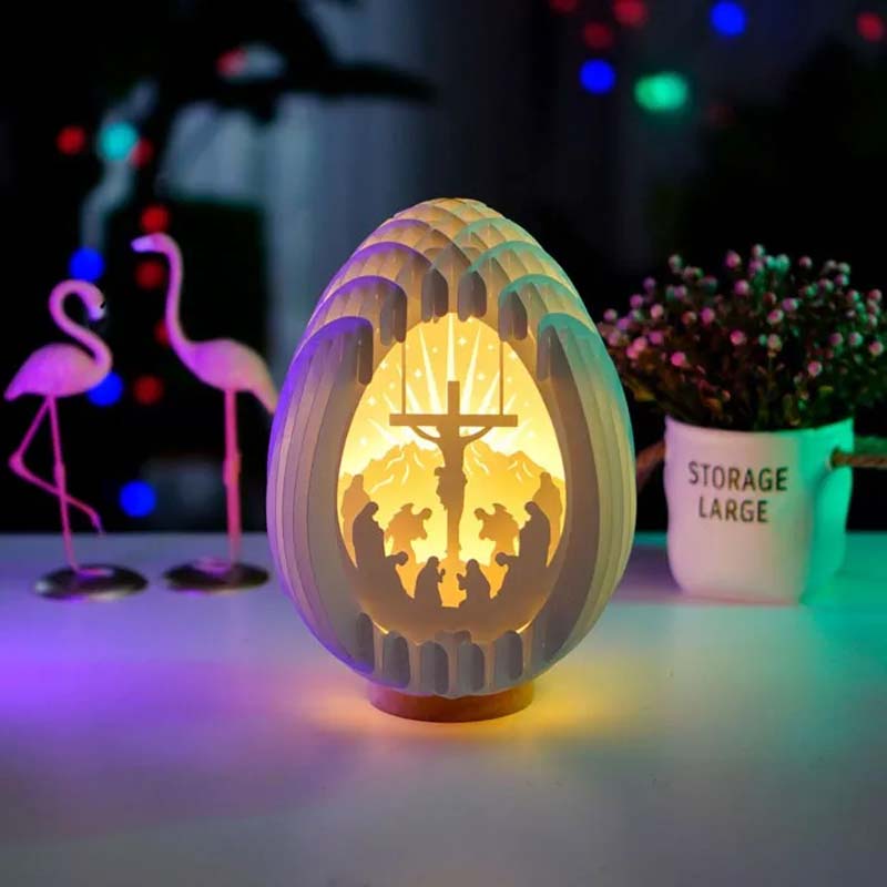 Easter 3D Paper Desk Lamp with Luminous Base