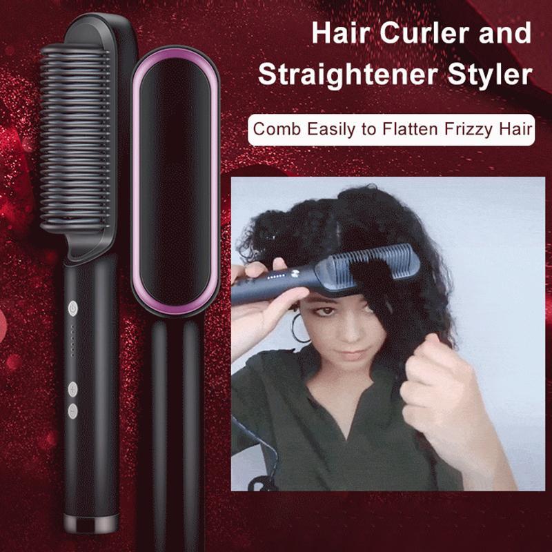 Negative Ion Hair Straightener Brush Multifunctional Straightening Comb