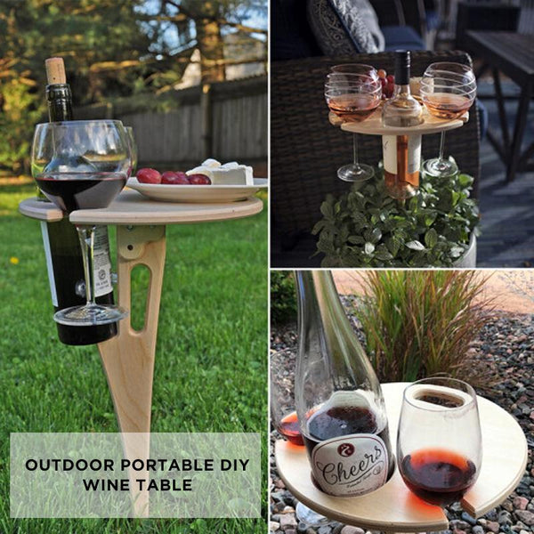 Outdoor Portable Diy Folding Wine Table