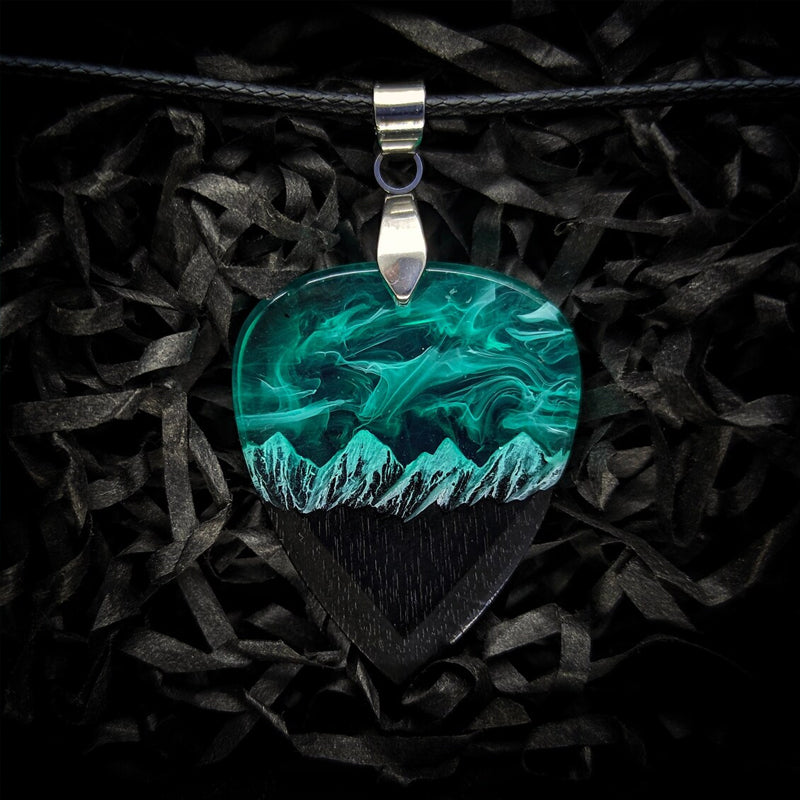 Northern Lights Guitar Pick Necklace - Best Gift for Musician