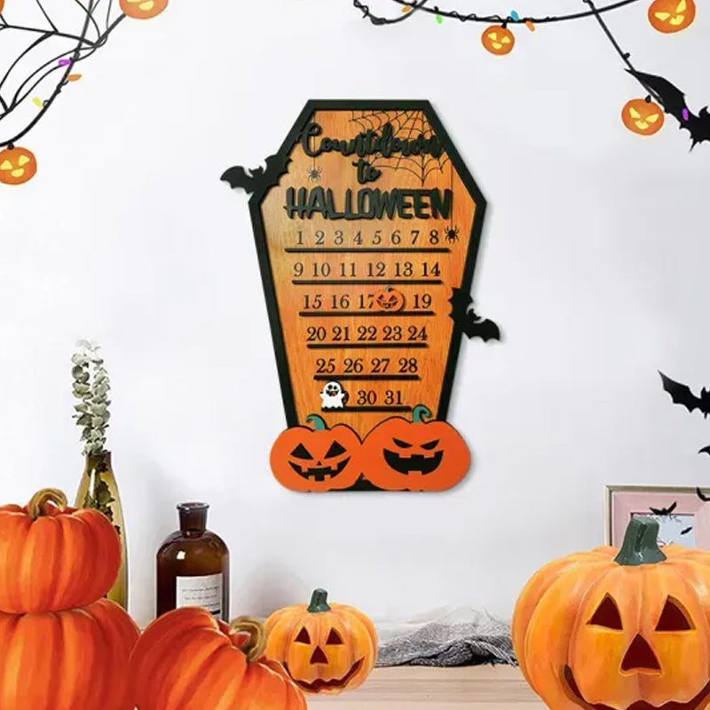 Wooden Advent Calendar Countdown to Halloween/Christmas