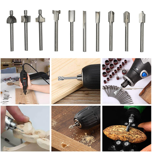 10-Piece Router Bit Set for Woodworking electric trimming machine