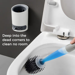 Silicone Toilet Brush with Refillable Dispenser