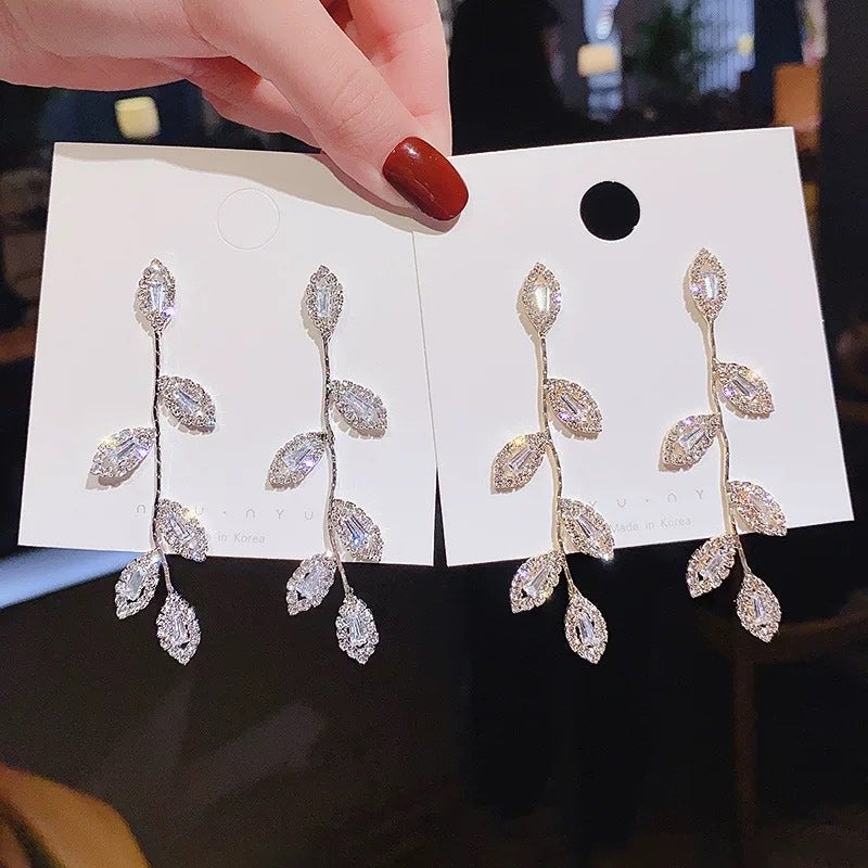 Shiny Crystal Vine Earrings