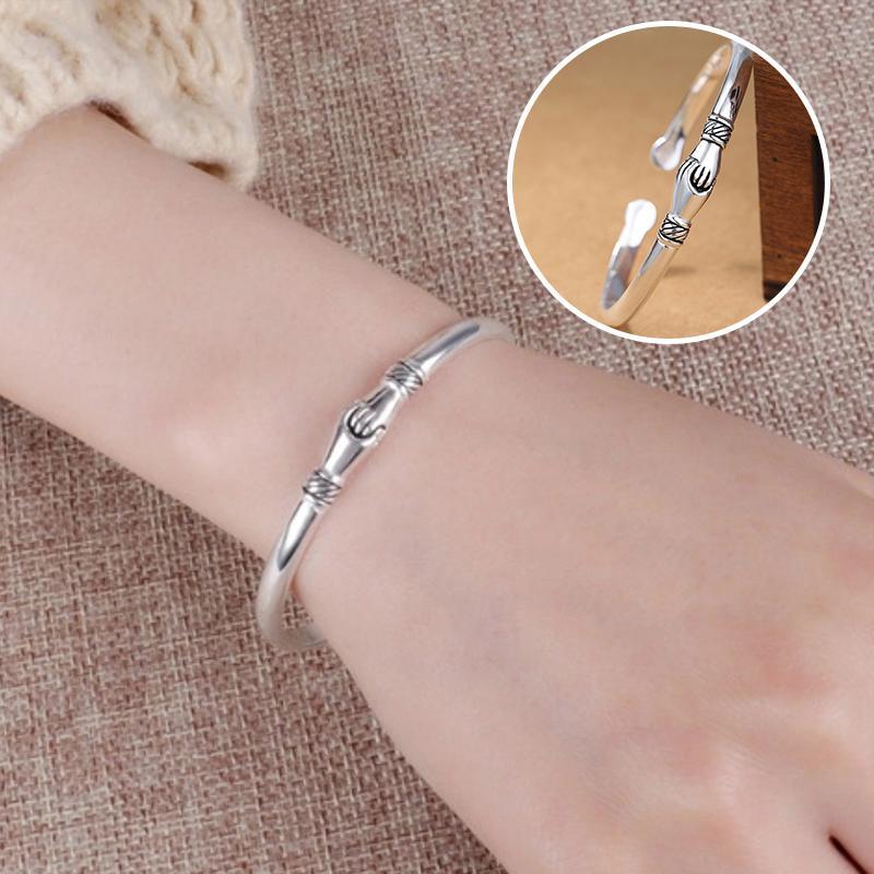 🤝Minimal Hug or Handshake Silver Bracelet Stunning Friendship Bracelet