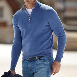 Men's Plain Pullover Half-Zip Sweatshirt