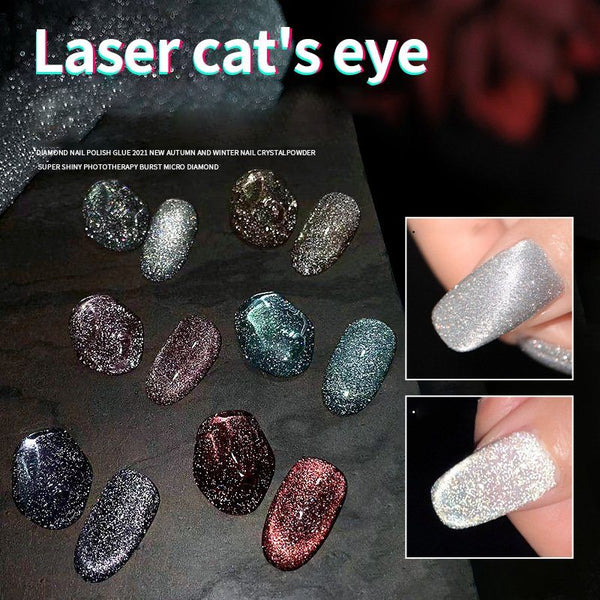Laser Dia-mond Cat Eye Nail Polish