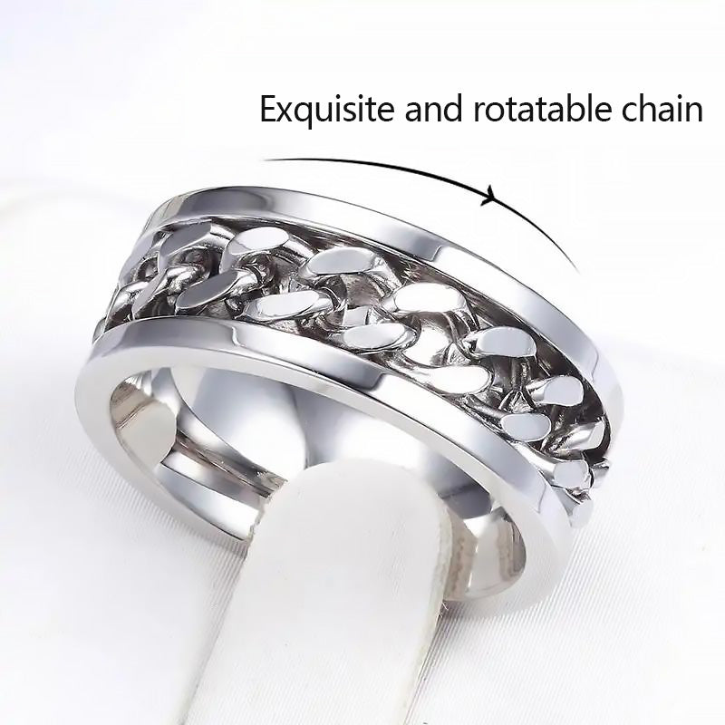 Spinning Bottle Opener Chain Ring - Titanium Steel