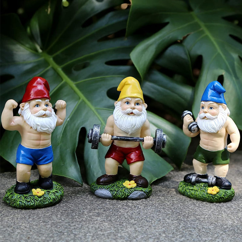 Funny Workout Garden Gnomes Statues