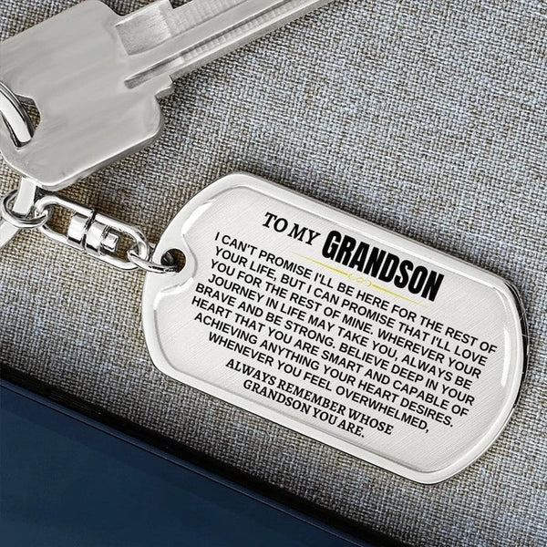 🎁Perfect Gift to My Grandson-Personalized Keychain