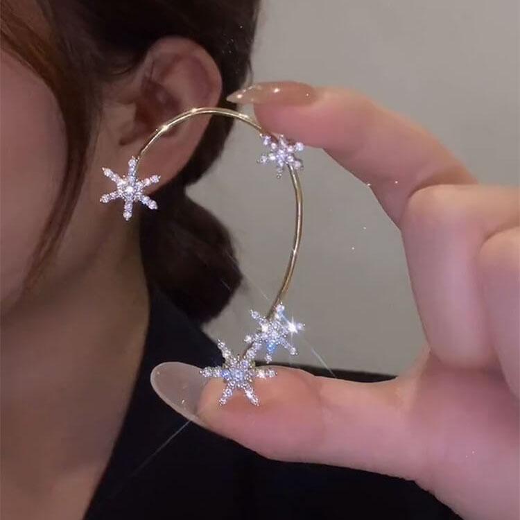 Snowflake Ear Cuffs No Piercing Clip Earrings