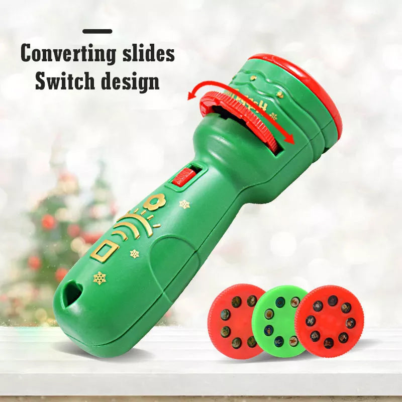 Christmas Flashlight Slide Projector Torch Projection Lamp Toy
