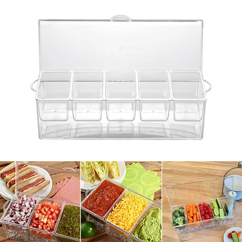 Ice Chilled Condiment Tray Set