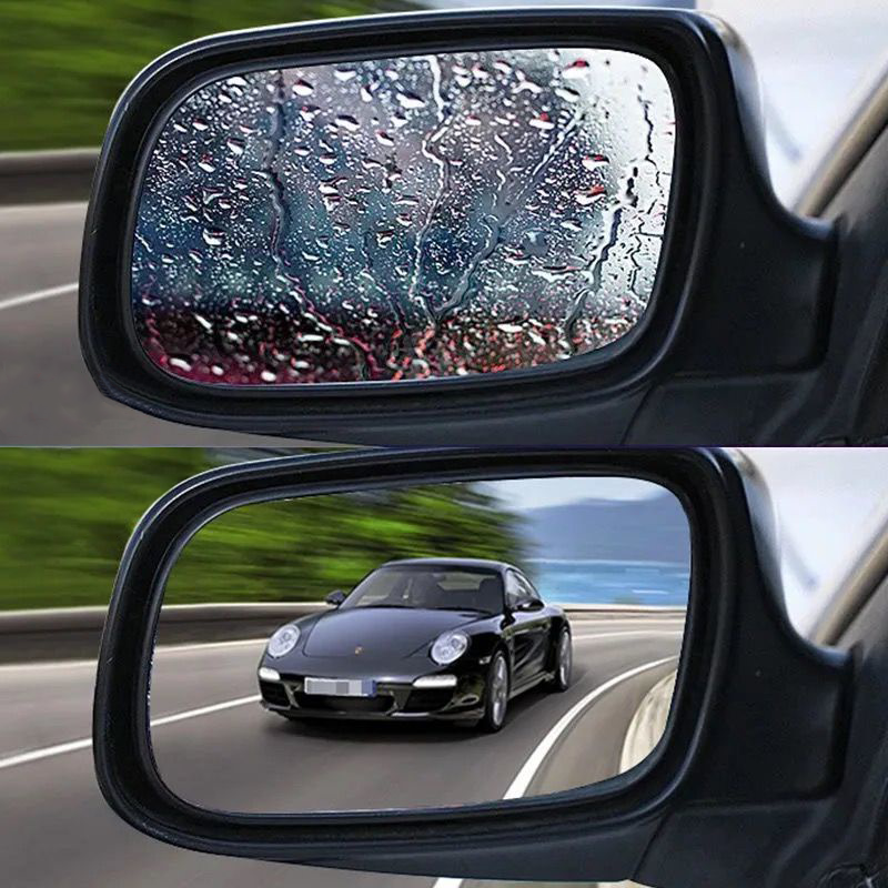 Retractable Rear-View Mirror Wiper with Layered Brush Head